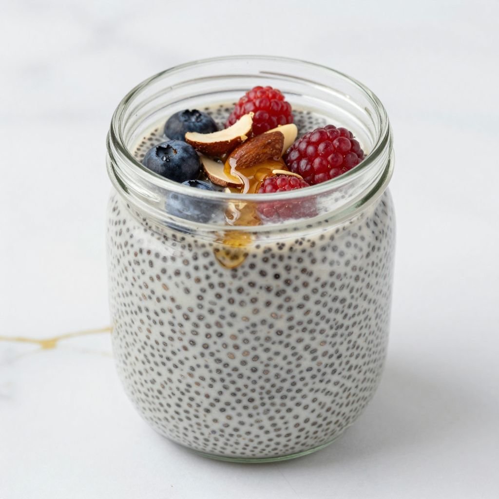 Vanilla Honey Chia Pudding close up