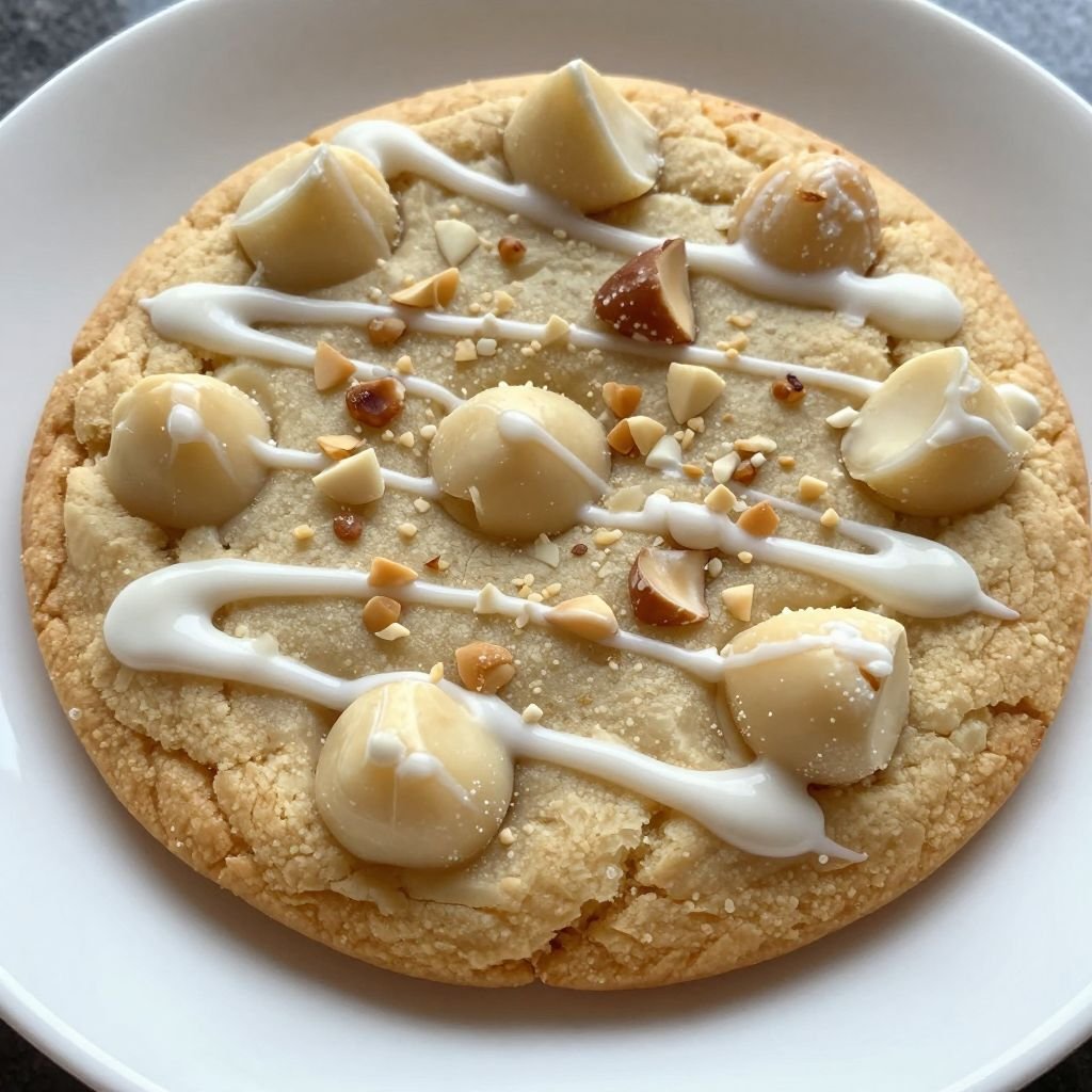 White Chocolate Macadamia Nut Cookies close up