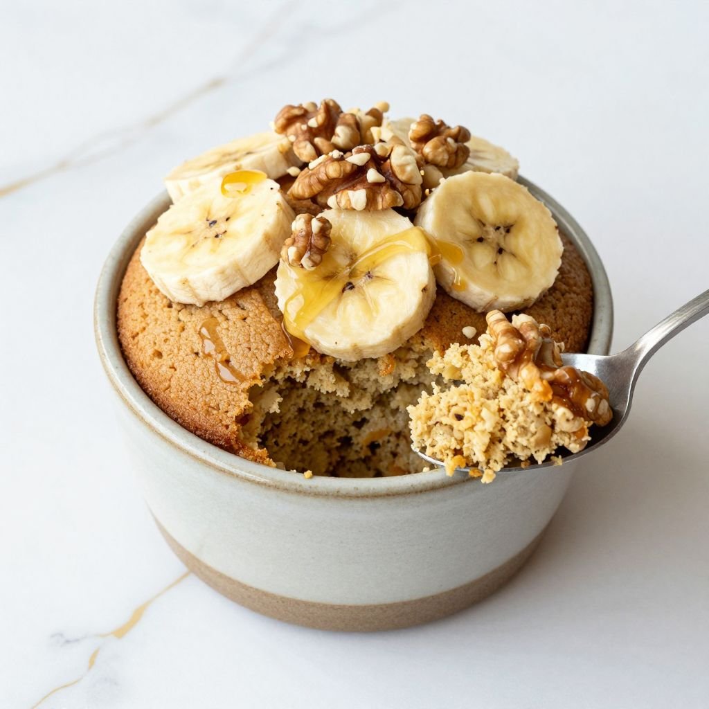 1-Minute Banana Bread Mug Cake close up