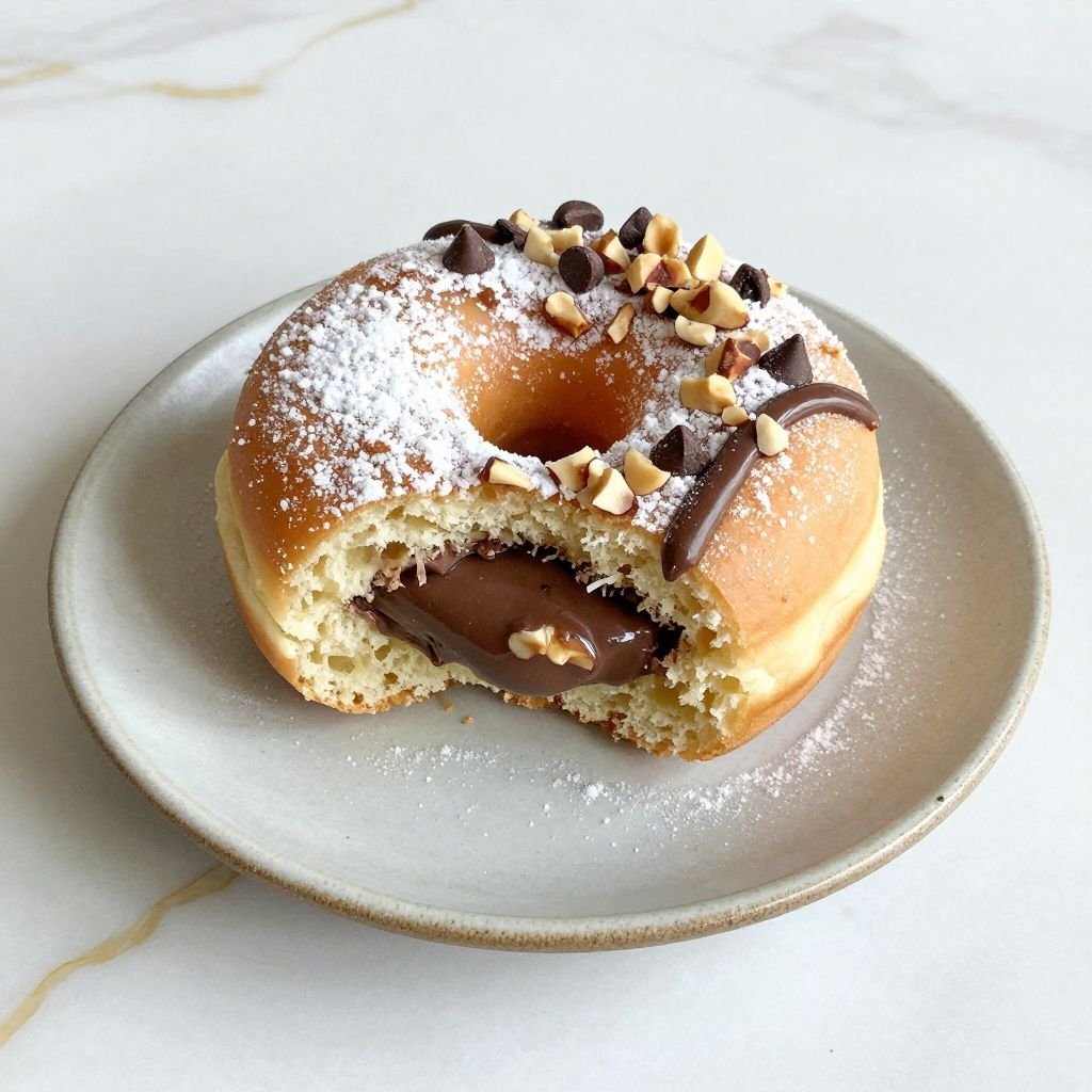 Baked Nutella Filled Donuts Recipe close up
