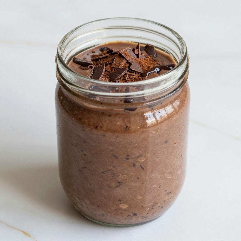 Chocolate Coffee Mocha Overnight Oats close up