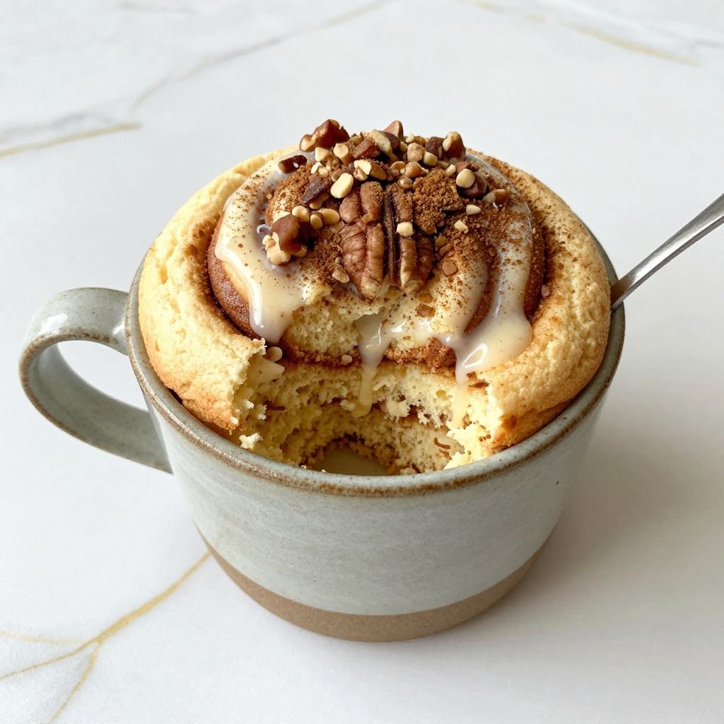 Cinnamon Swirl Coffee Mug Cake close up
