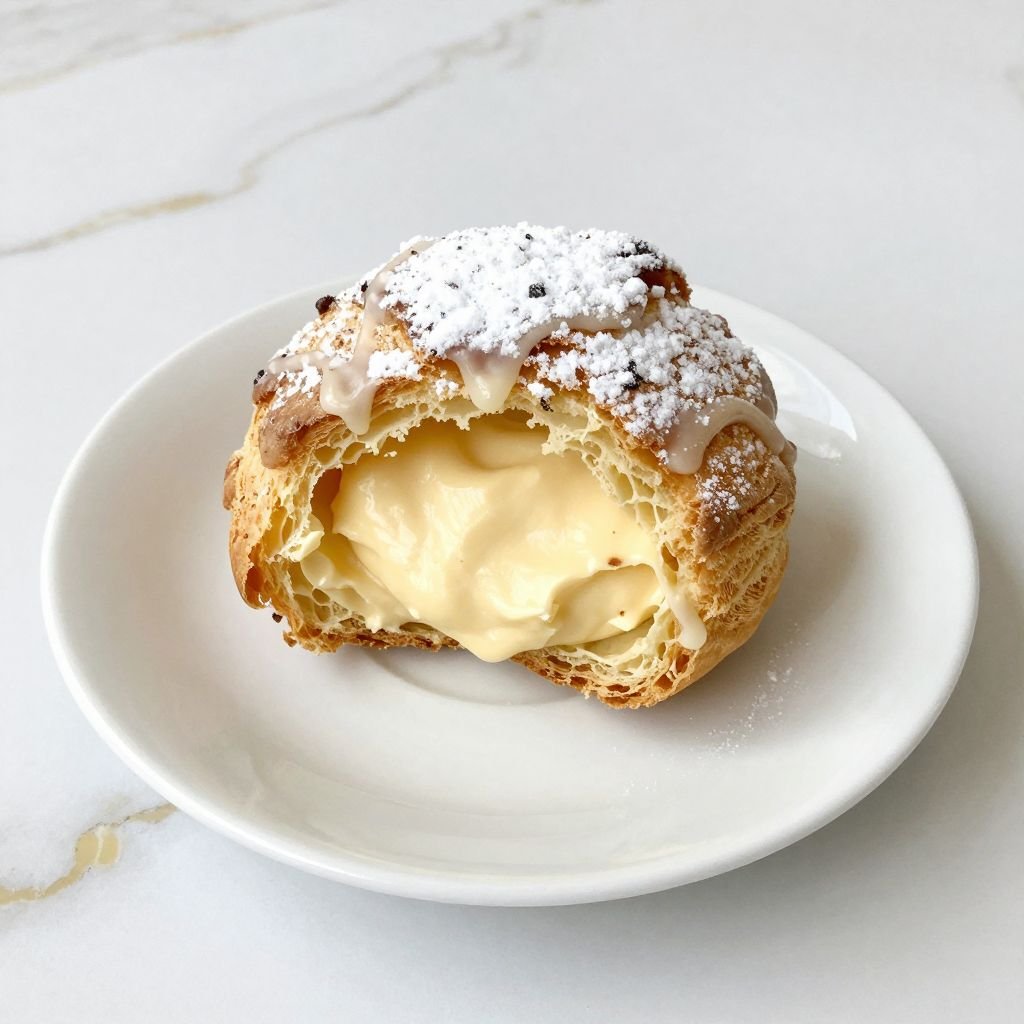 Classic Vanilla Bean Cream Puffs close up