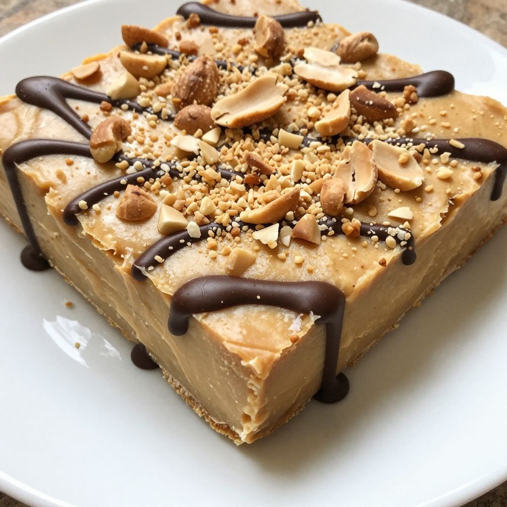 Creamy No-Bake Peanut Butter Fudge close up