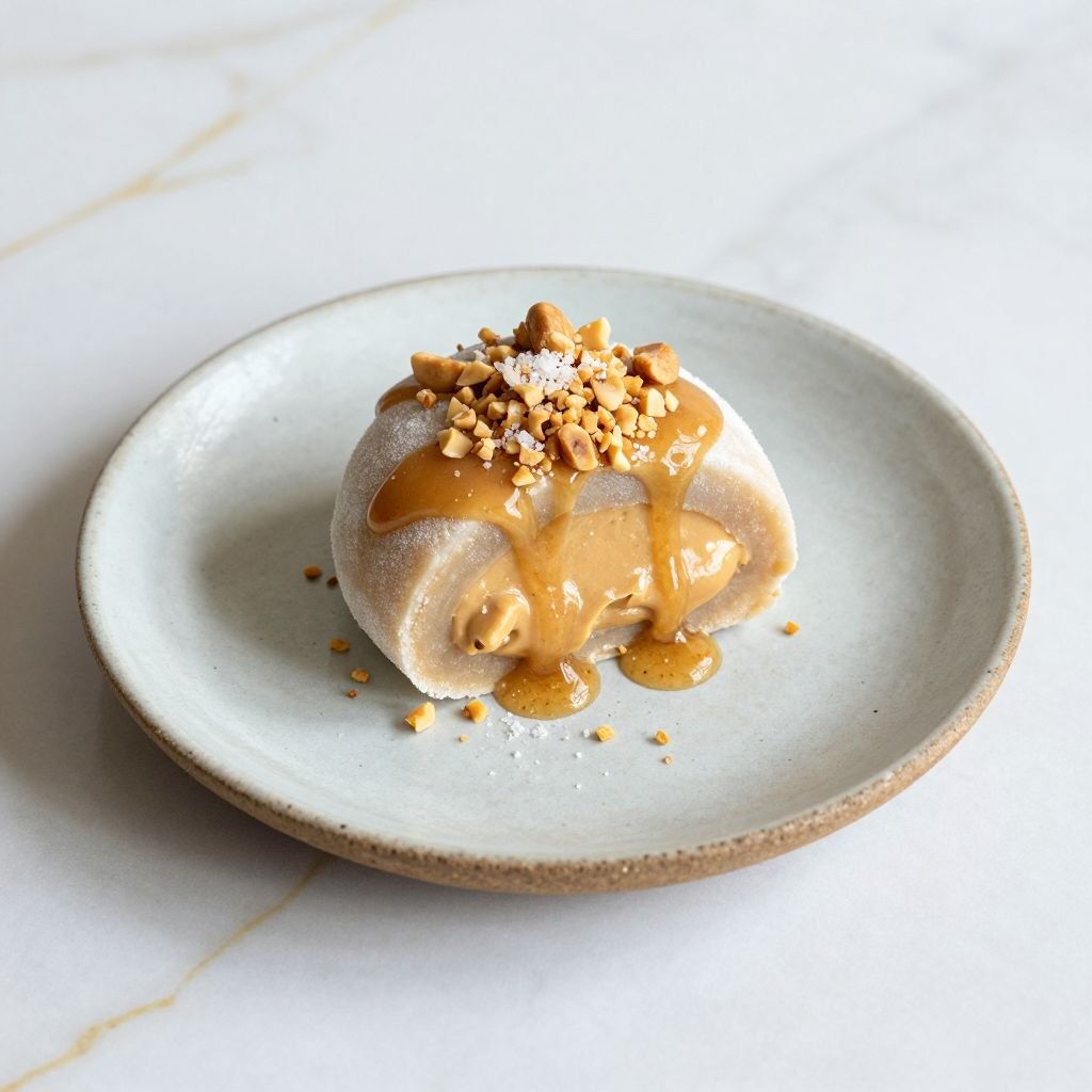 Creamy Peanut Butter Mochi close up