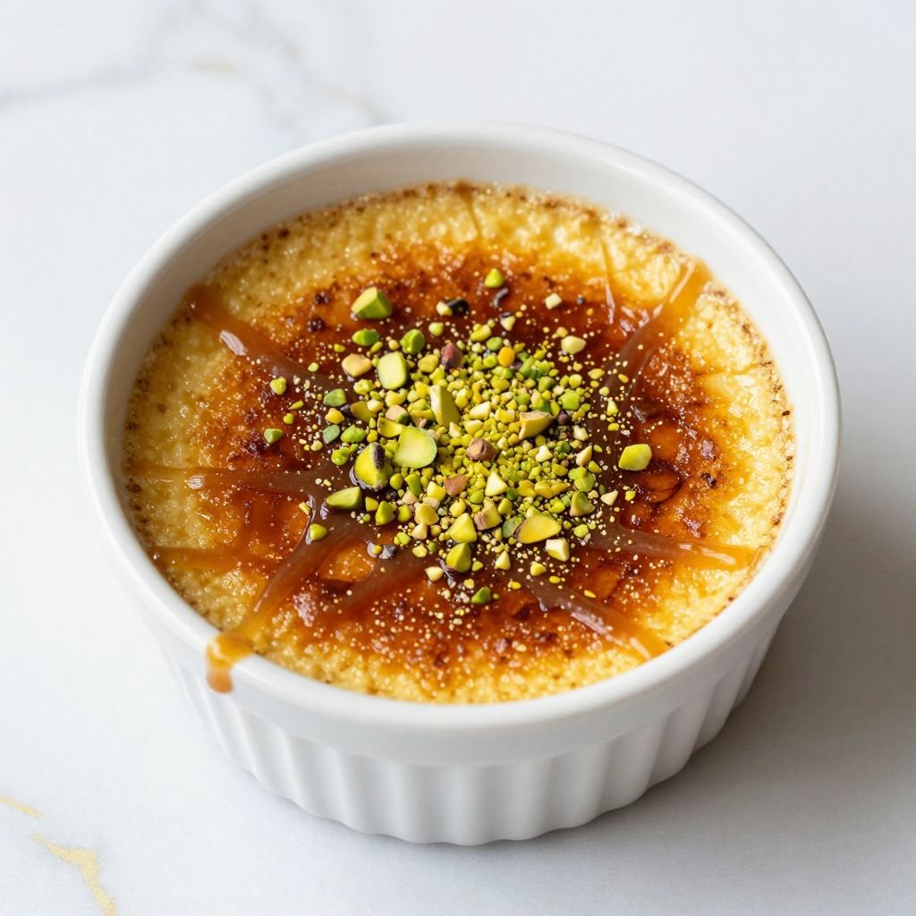 Creamy Pistachio Caramel Flan Recipe