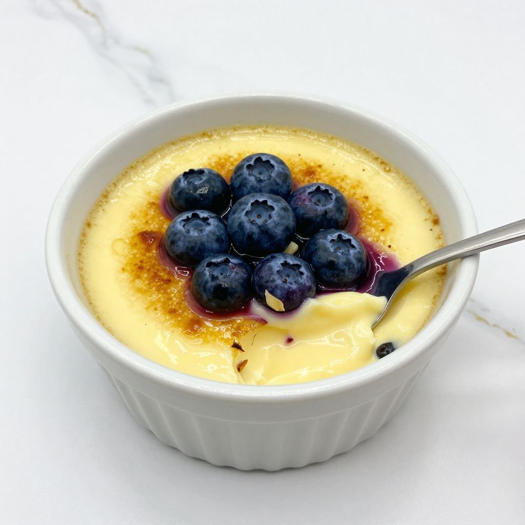 Creamy Vanilla Blueberry Custard Recipe close up