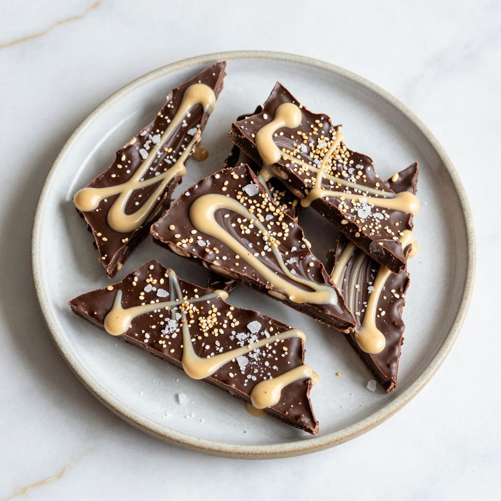 Dark Chocolate Tahini Swirl Bark