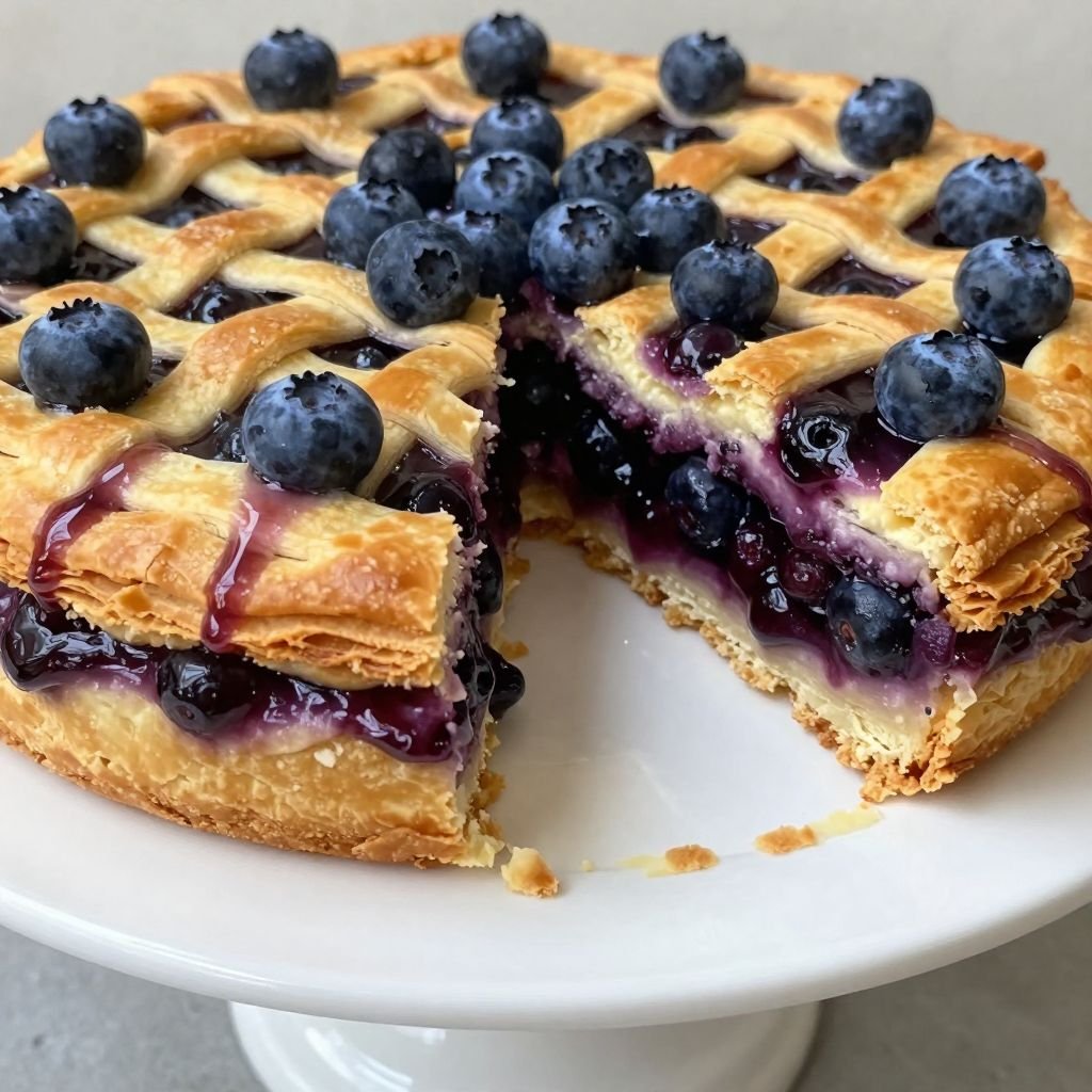 Fresh Blueberry Pie with Lattice