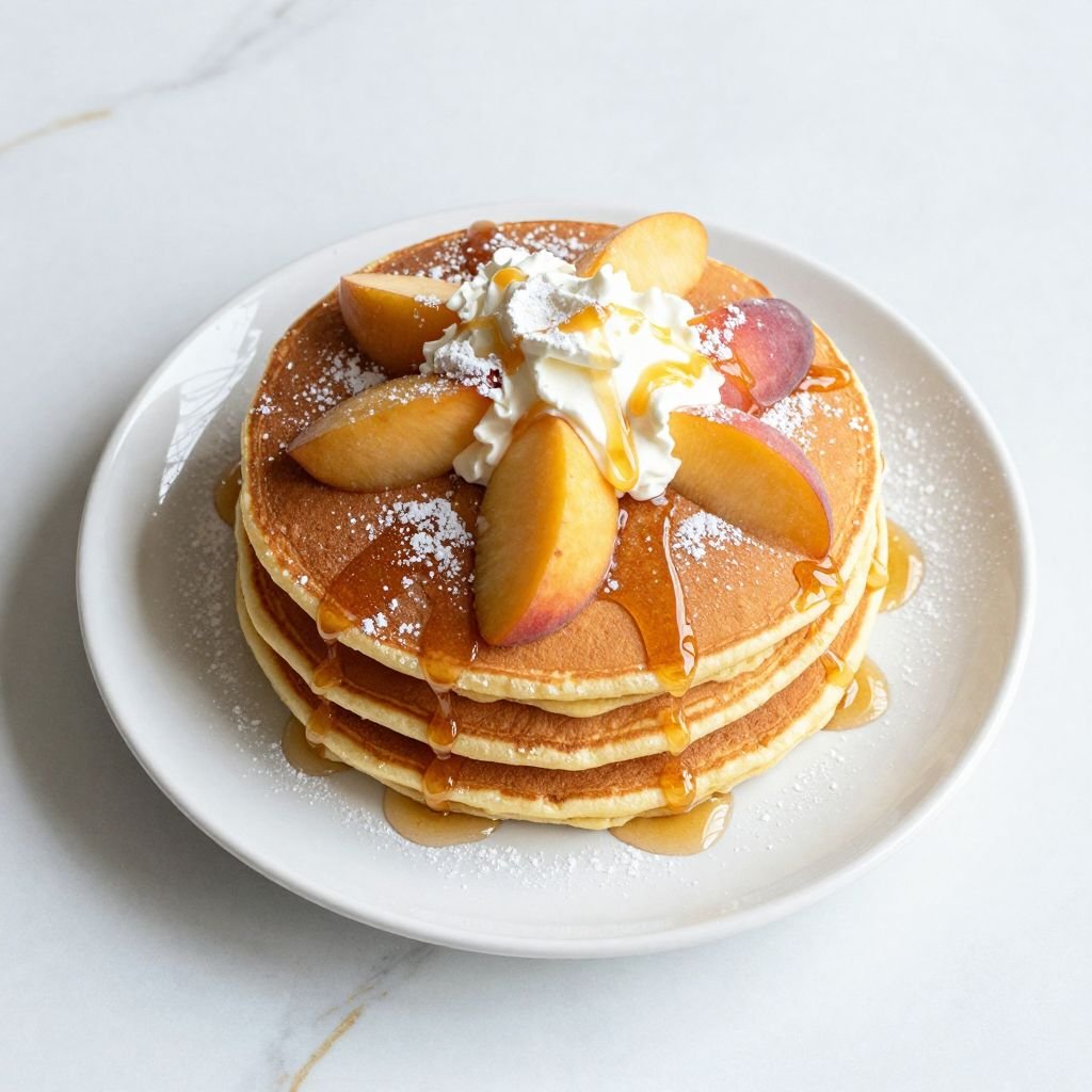 Fresh Peach Buttermilk Pancakes Recipe