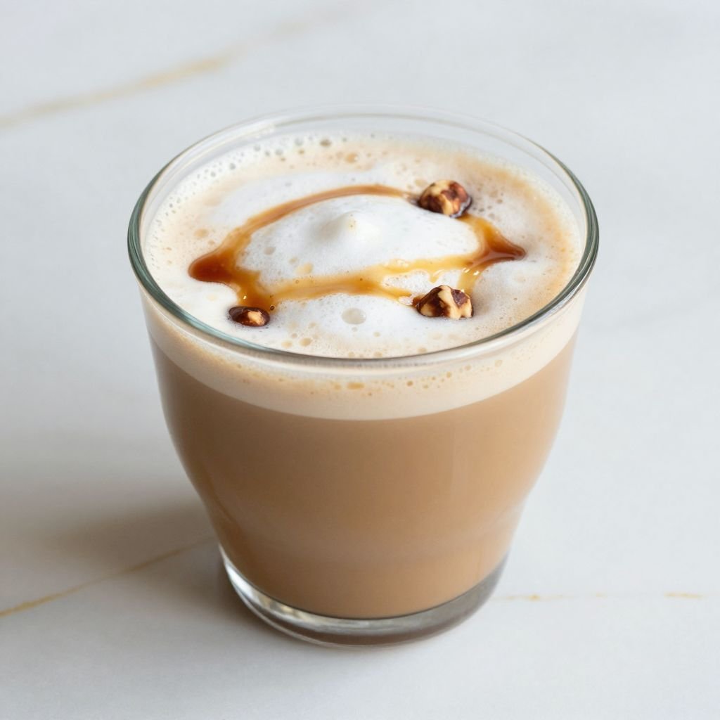 Homemade Vanilla Hazelnut Latte Recipe close up