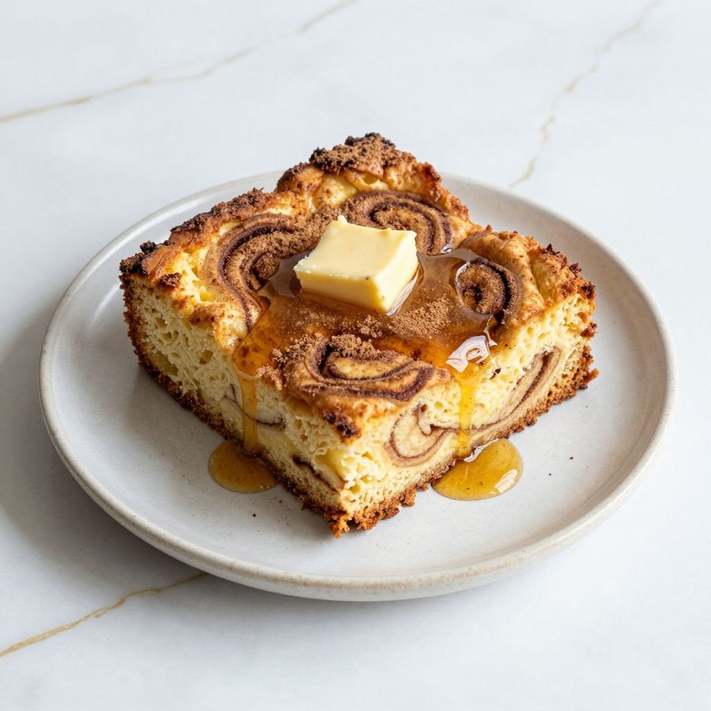 Honey Cinnamon Butter Bread Pudding close up