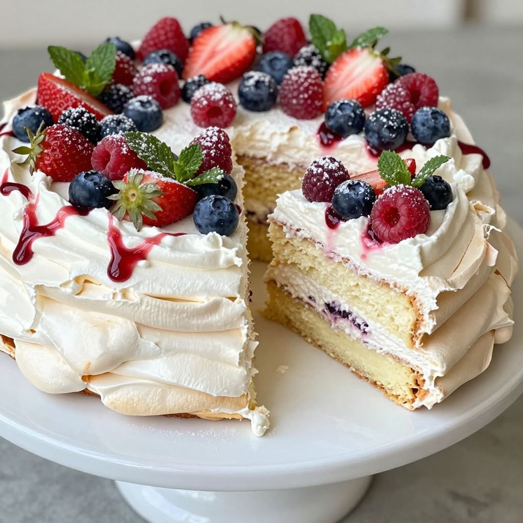 Light Meringue Berry Pavlova