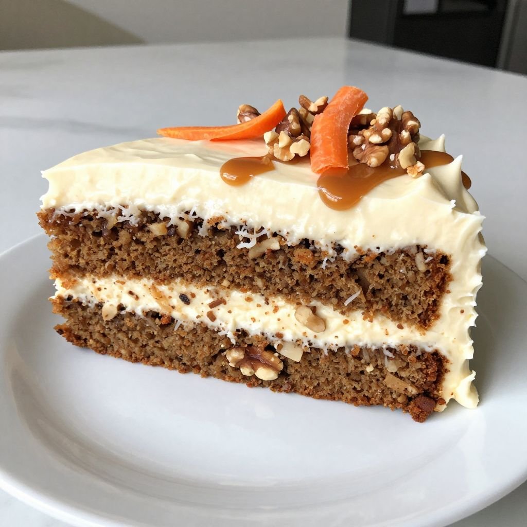 Moist Spiced Carrot Cake close up