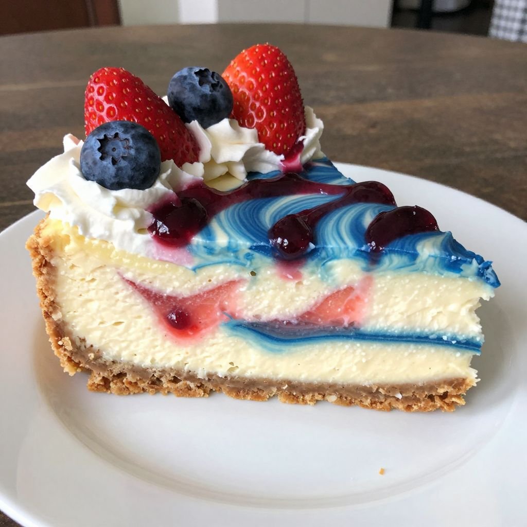 Red White Blue Firecracker Cheesecake close up