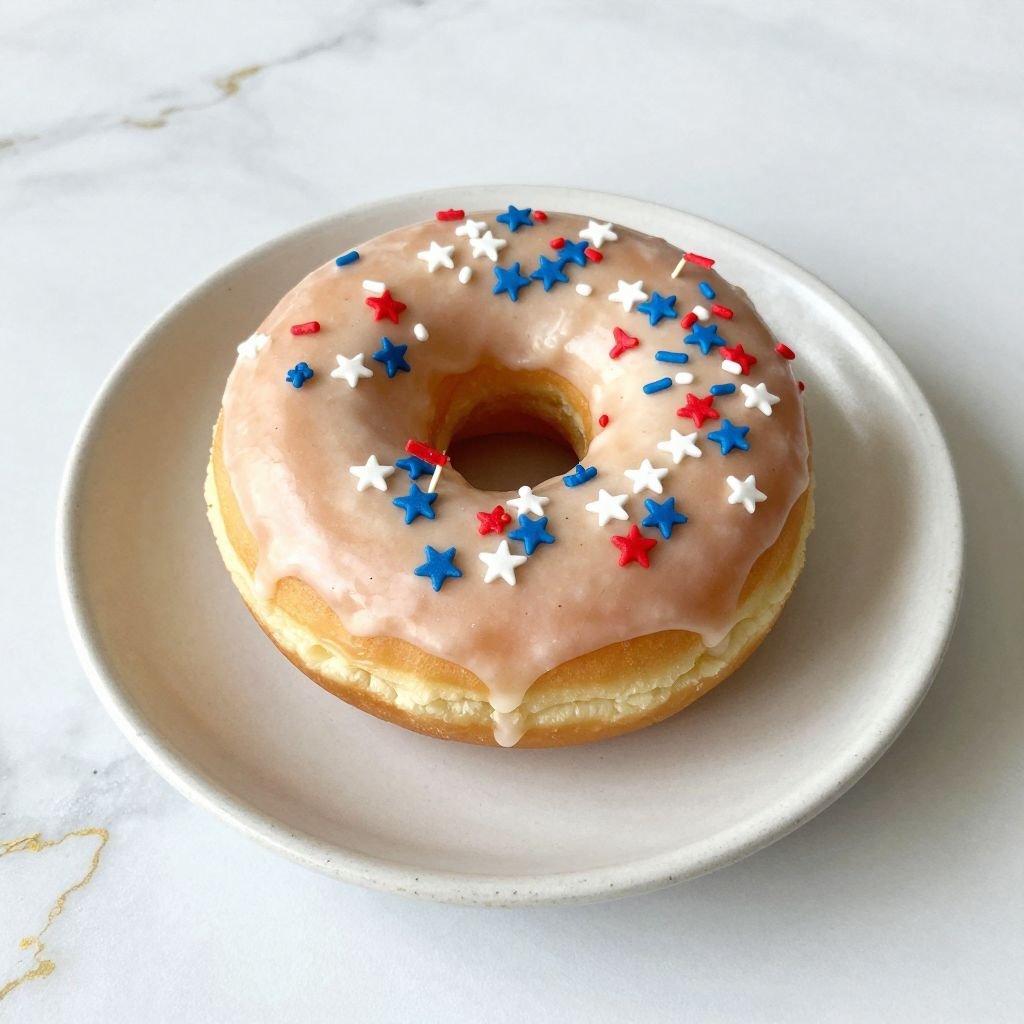 Red White Blue Patriotic Donuts close up