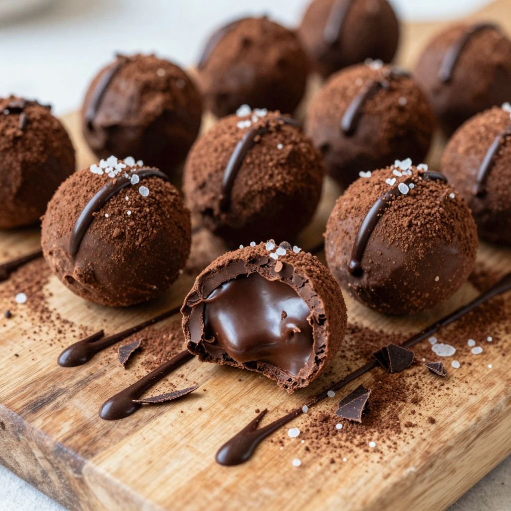 Rich Dark Chocolate Ganache Truffles