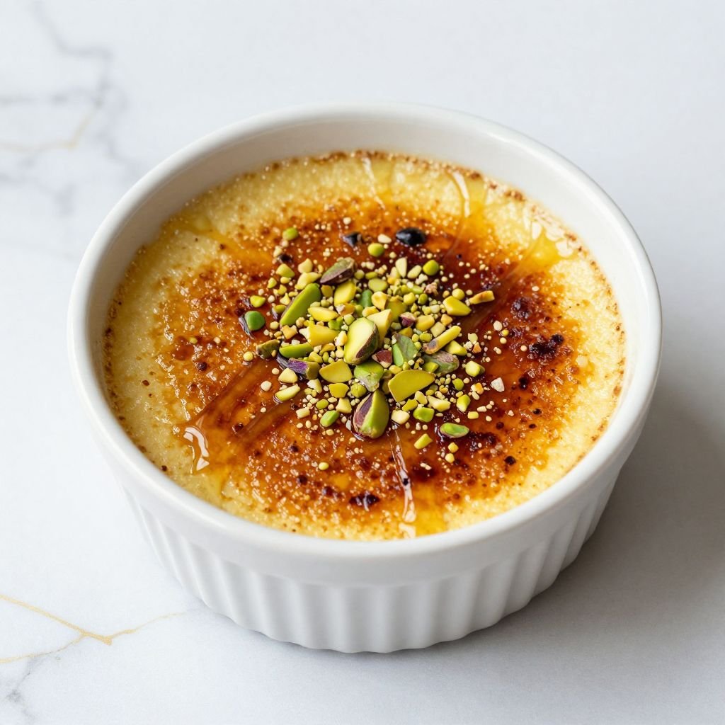 Roasted Pistachio Creme Brulee Recipe