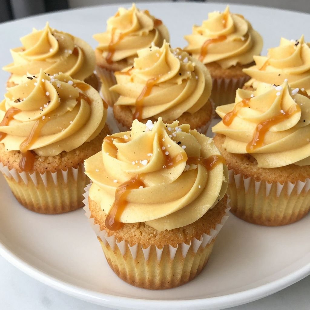 Salted Caramel Buttercream Cupcakes Recipe close up