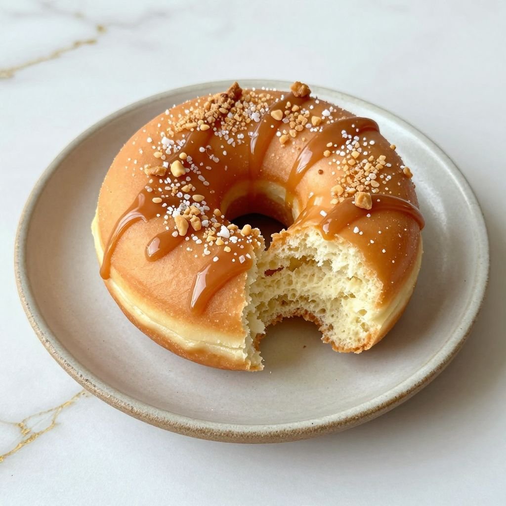 Soft Caramel Glazed Donuts close up