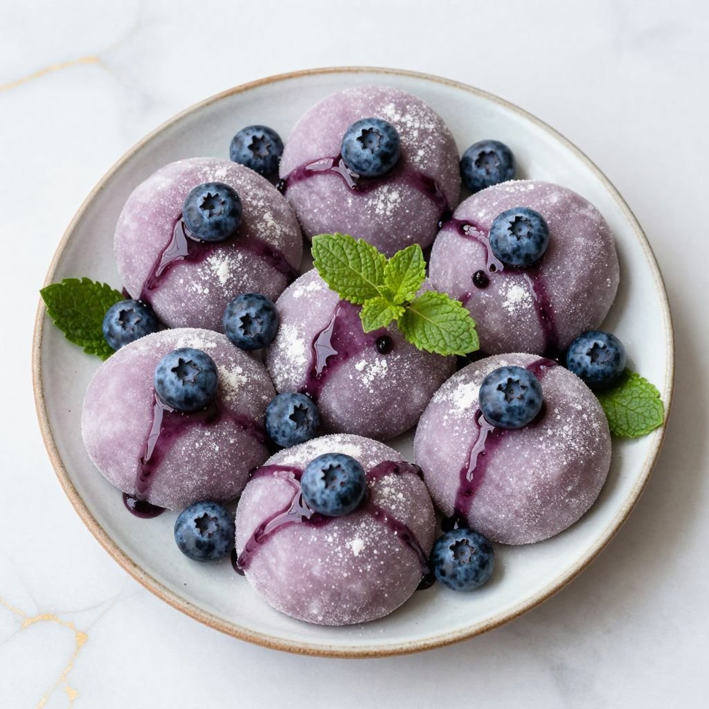 Soft Chewy Blueberry Mochi