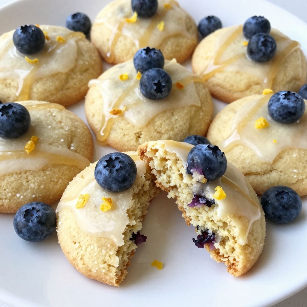 Soft Lemon Blueberry Sugar Cookies