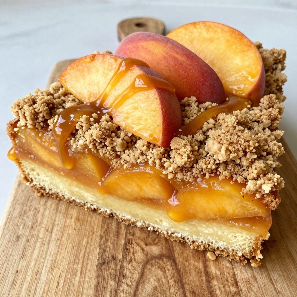 Southern Peach Cobbler Cake close up