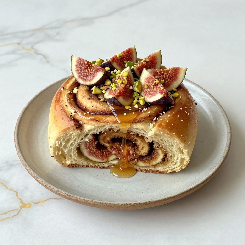 Sweet Fig Honey Cinnamon Rolls close up