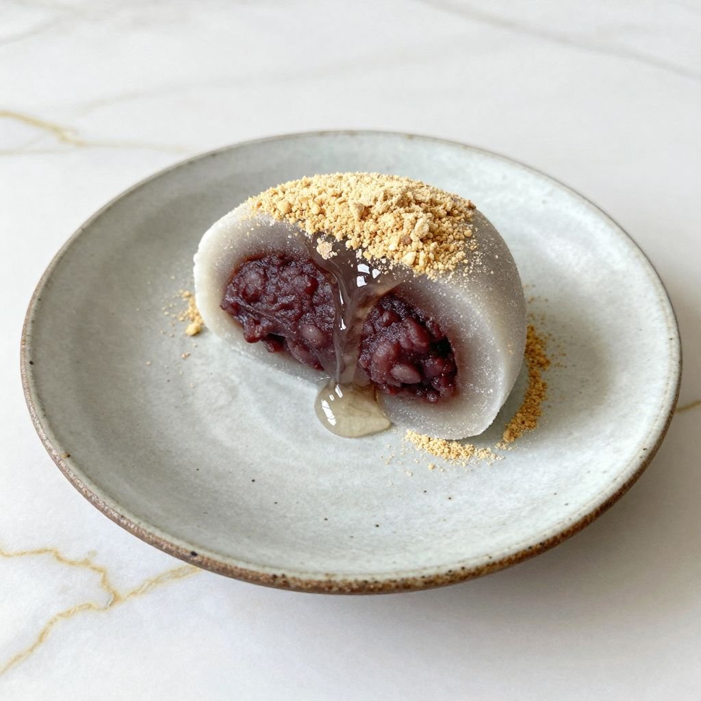 Traditional Red Bean Paste Mochi close up