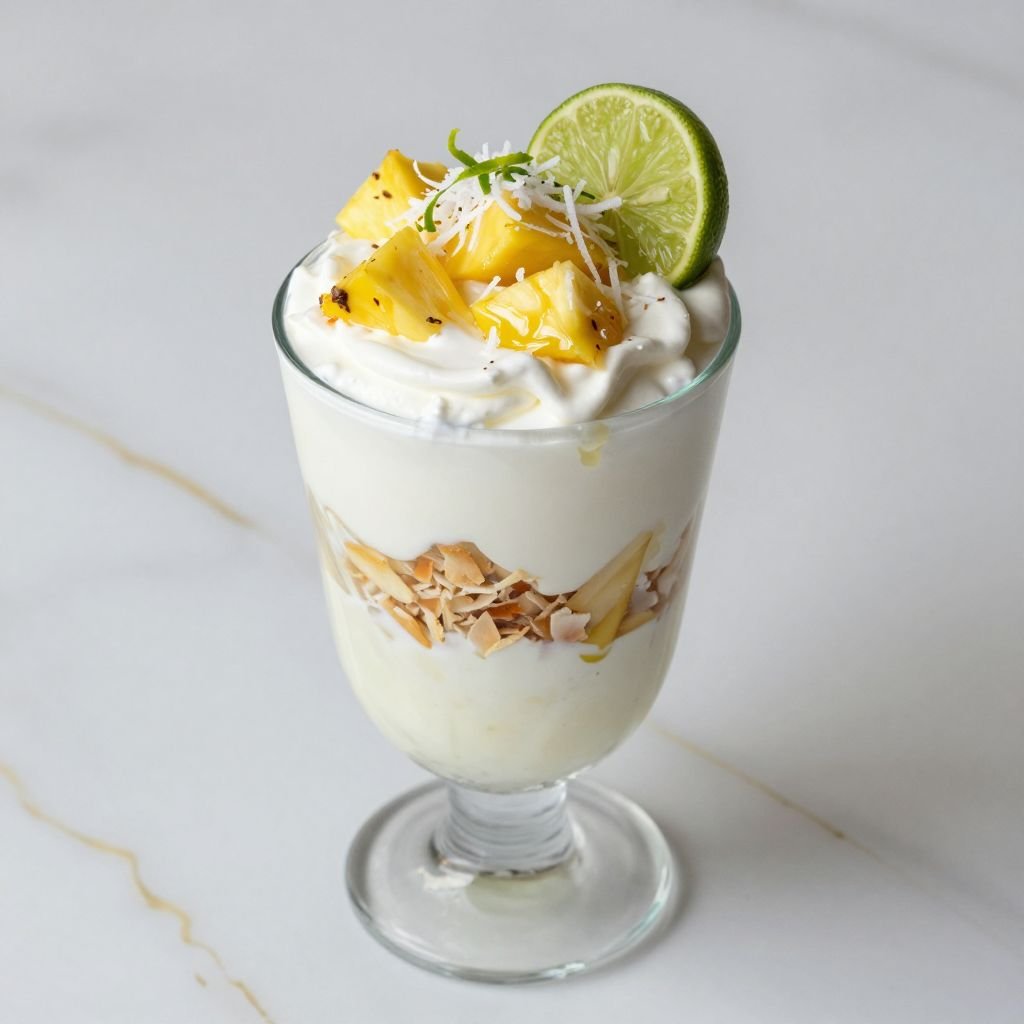 Tropical Coconut Lime Parfait Dessert close up