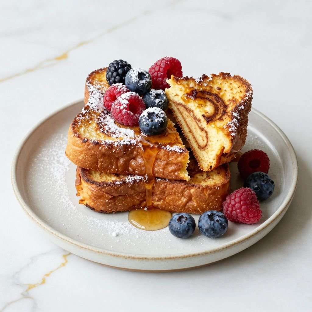 Vanilla Cinnamon Brioche French Toast close up