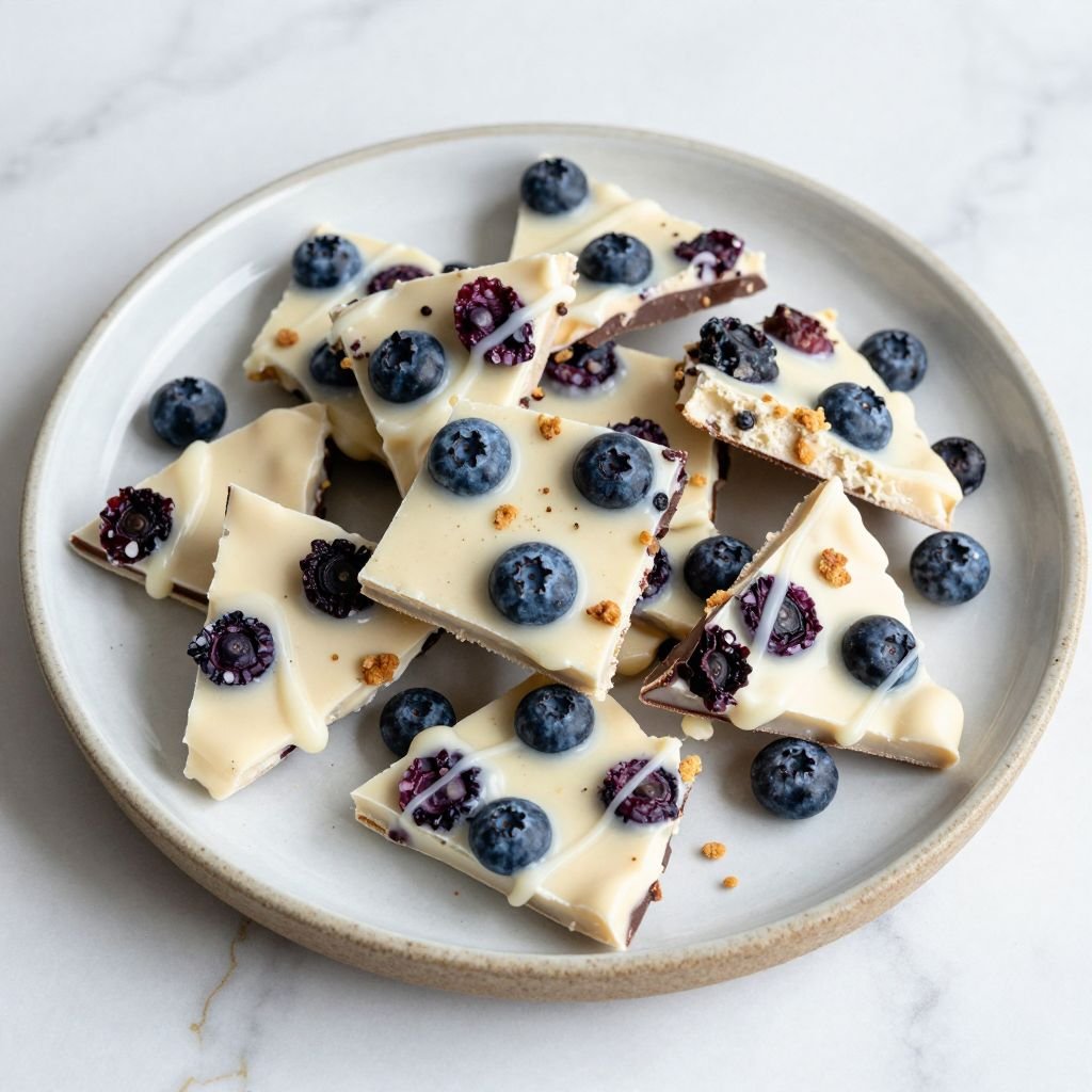 White Chocolate Blueberry Bark Recipe close up