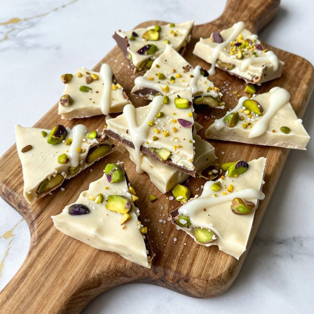 White Chocolate Pistachio Bark Recipe close up
